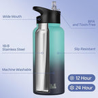 HASLE OUTFITTERS 32 oz Insulated Water Bottle Stainless Steel Double Walled - Image 2