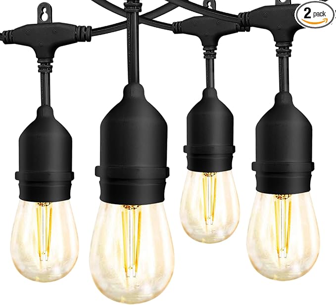 Banord Outdoor String Lights Commercial Grade 96ft Waterproof by Banord