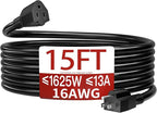 Skrizcable 16/3 13A 125V 1625W 15 FT Outdoor Extension Cord Waterproof by Skrizcable
