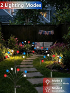 Upgraded 8 Pack Red White and Blue Solar Firefly Lights, 4th of July Solar - Image 3