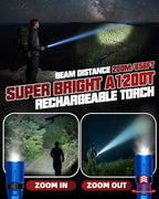 Victoper Red Rechargeabe Flashlight 2 Pack, High Lumens 5 Modes LED Bright - Image 3
