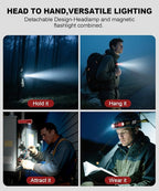 2 in 1 Detachable Flashlight & Headband, LED Rechargeable Headlamp - Image 2