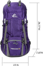 Bseash 60L Waterproof Hiking Camping Backpack - Image 2