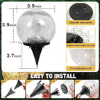 SyouHome Solar Garden Lights Outdoor Waterproof, 4 Pack 30 LEDs Cracked Glass - Image 5