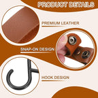 uxcell 5pcs PU Leather Hooks, S-Shape Hooks - Image 3
