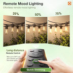 addlon 50FT LED Outdoor String Lights, Remote Dimmable Patio Lights - Image 3