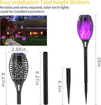 EOYIZW Solar Lights Outdoor, Halloween Decorations Purple Solar Tiki Torches - Image 3