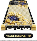 Compatible with iPhone 16 Pro Max Case, Sunflower Diamonds Leather Luxury - Image 5