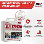 M2 BASICS Premium 321 Piece First Aid Kit, All Purpose Kit - Image 2
