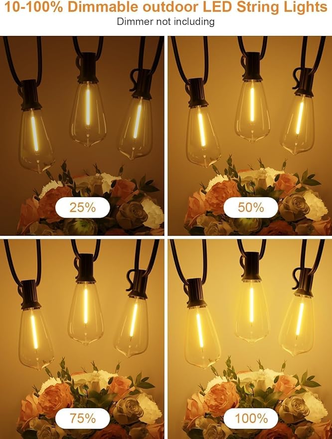 100FT Outdoor String Lights, Waterproof Patio Lights - Image 7