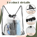 Shappy 30 Pcs Clear Drawstring Backpack, Plastic Waterproof Transparent Stadium - Image 3