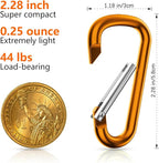 sprookber 2.28" Small Carabiner Clip Keychain, D Ring Caribeaner Clip, Key Clip - Image 2