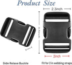 4 Pack 2 Inch Buckle Quick Side Release, Heavy Duty Plastic Side Release Buckles - Image 5