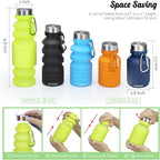 Nefeeko Collapsible Water Bottle, Reuseable BPA Free Silicone Foldable Water - Image 2