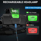 Rechargeable Headlamp 3 Pack, 000 Lumens Super Bright Head Lamp - Image 3