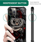 for iPhone 11 Pro Case, Entwined Rose Snake Pattern Graphic Design Girl Boy - Image 5