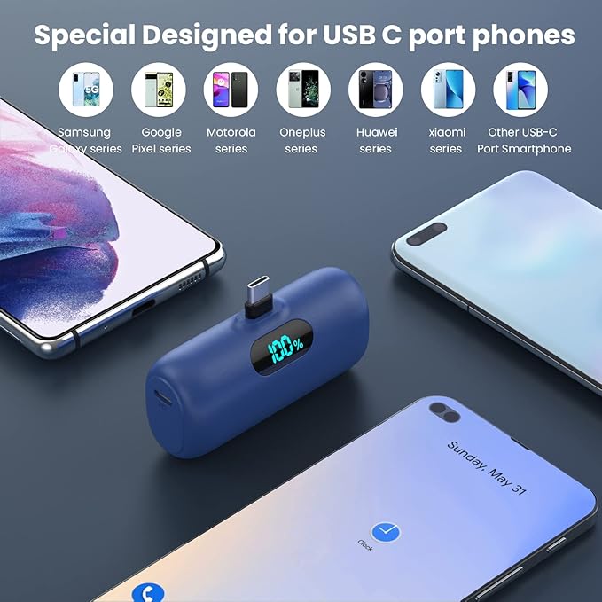 Small Portable Charger for iPhone 17/16/15 Series, 5000mAh 3A PD USB C Power - Image 2