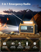 Emergency Radio, Hand Crank NOAA Weather Radio - Image 2