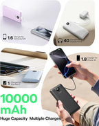 VEGER AC Wall Plug Portable Charger, 10000mah Slim Portable Charger Built in - Image 4