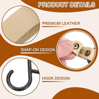 uxcell 5pcs PU Leather Hooks, Leather Straps - Image 3