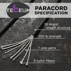 TECEUM Reflective Paracord Rope 1000 – 1000ft/200ft/100ft/50ft – 40+ Colors – - Image 2