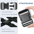 4 Pack 2 Inch Buckle Quick Side Release, Heavy Duty Plastic Side Release Buckles - Image 2