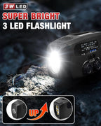 Emergency Hand Crank Radio Emgykit - 2000mAh/7400mWh AM/FM/NOAA Solar Hand - Image 2