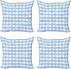 Ambesonne Checkered Decorative Throw Pillow Case Pack of 4, Gingham Motif by Ambesonne