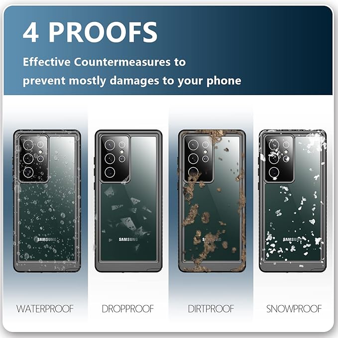 SPIDERCASE Designed for Samsung Galaxy S22 Ultra Case, Waterproof Built-in - Image 3