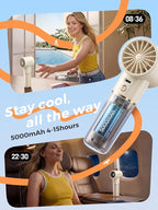 Handheld Portable Fan, 6-Speed Powerful Mini Personal Fan, Rechargeable 5000mAh - Image 3