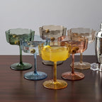Khen Shatterproof Acrylic Flower Wavy Vintage Art Deco Martini, Champagne & - Image 7