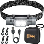 SLONIK Rechargeable Headlamp for Adults by SLONIK