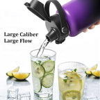 Water Bottle Insulated 32oz 40oz 64oz 128oz Straw Lid Spout Lid & 3 Lids - Image 6