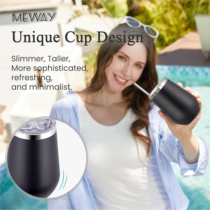 MEWAY 12oz/12 Pack Wine Tumbler Glasses - Image 4