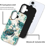 for iPhone 16 Case, HH2 Ocean Sea Turtle Nautical Map Hybrid 2 Layer Hard Shell - Image 3