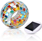 WSgift Color Changing Solar Powered Glass Mosaic Ball Led Garden Lights - Image 4