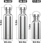 TRIPLE TREE 17 OZ Uninsulated Single Walled Stainless Steel Sports Water Bottle - Image 3