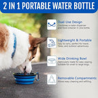 Dog Travel Water Bottle W/Collapsible Bowls - Image 8