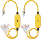 DEWENWILS 3FT GFCI Extension Cord Outdoor, 12/3 AWG SJTW Heavy Duty Power Cable by DEWENWILS