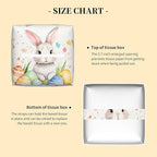 Tissue Box Cover Square, Cute Easter Rabbit and Eggs Tissue Box Holder - Image 3