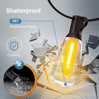 Outdoor Lights String Patio Outside - 100ft 30M LED Waterproof Light - Hanging - Image 6