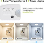 hepside 2 Pack Motion Sensor Ceiling Light Wired, 3000K/4000K/6500K LED Flush - Image 2