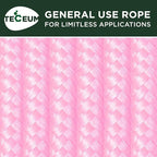 TECEUM Rope – 150 Feet x 1/4 Inch – Pink – Strong All-Purpose Utility Rope – - Image 9