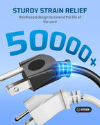 DEWENWILS 10Pack Short Extension Cord, 1 Foot Power Cord, 16 AWG SJTW - Image 5