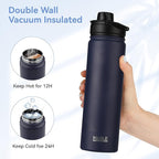 HASLE OUTFITTERS Insulated Water Bottle 22 oz Double Wall Stainless Steel Water - Image 4