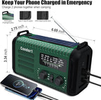 NOAA Weather Radio 20000mAh Battery Powered｜Solar Hand Crank Emergency Radio - Image 4