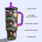 ENCOOL 40 oz Tumbler with Handle and Straw: Stainless Steel Insulated Tumbler - Image 2