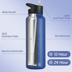 HASLE OUTFITTERS 40oz Stainless Steel Water Bottle, Vacuum Insulated Double - Image 2