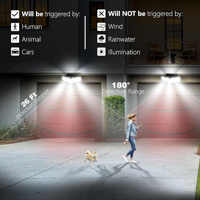 AmeriTop Solar Lights Outdoor, 2 Pack 233 LED High Brightness Cordless Solar - Image 2