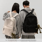Beige School Backpack for Girls Water Resistant High School Book Bag Simple - Image 2
